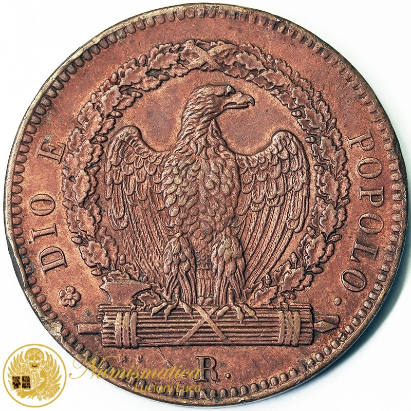 REPUBBLICA ROMANA 3 Baiocchi 1849 Roma I° tipo Spl #4598