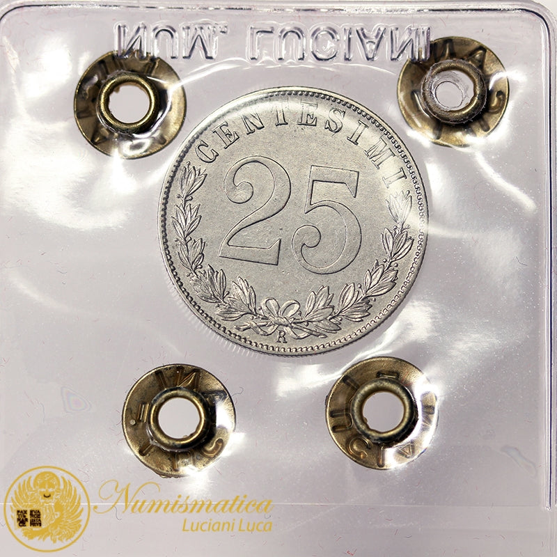 VITTORIO EMANUELE III 25 Centesimi 1902 Aquila Sabauda nichel RARO Q.Fdc #P536