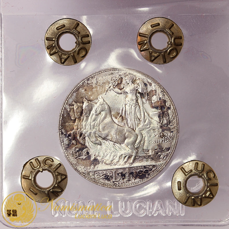 VITTORIO EMANUELE III 1 Lira 1912 Quadriga Fdc #P535