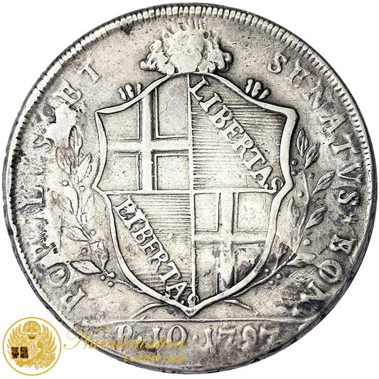 BOLOGNA Governo Popolare 10 PAOLI 1797 Variante gocce di pioggia NON COMUNE Q.BB #PV786