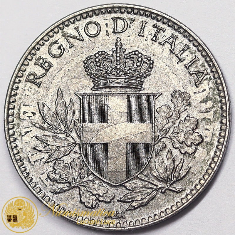 VITTORIO EMANUELE III 20 Centesimi 1919 bordo rigato Q.Fdc evidenti tracce del 20 cent. 1894 MOLTO RARO #PV151