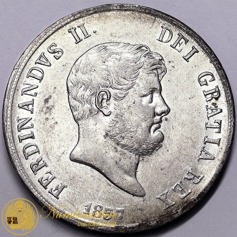 NAPOLI Piastra da 120 Grana 1857 III Tipo Testa Piccola Ferdinando II #4533