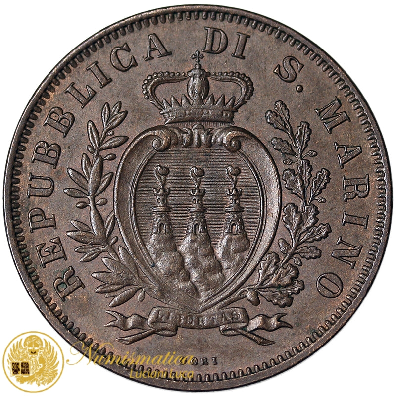 SAN MARINO 10 Centesimi 1875 MILANO Vecchia Monetazione RARO Spl+ #2067