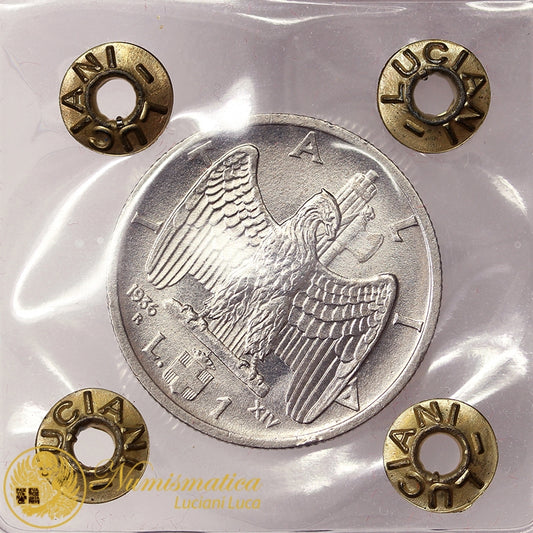 VITTORIO EMANUELE III 1 Lira 1936 Impero Q.Fdc RARA #PV152