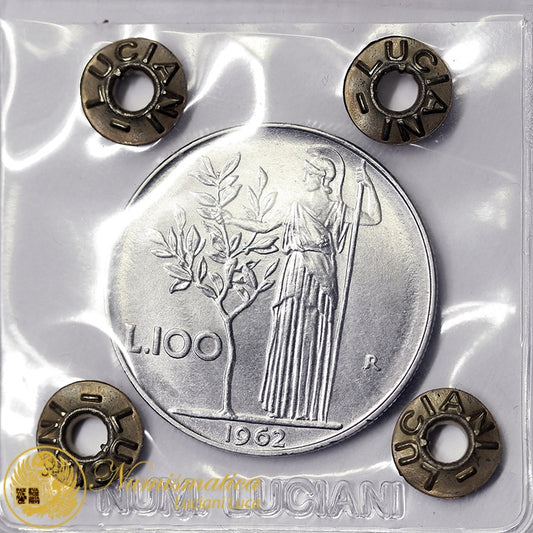 ITALIA 100 Lire 1962 Minerva meglio di Spl+ #P70