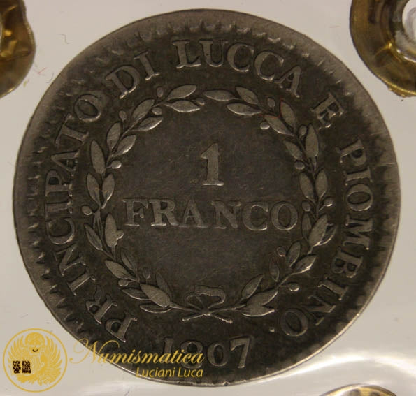 PRINCIPATO DI LUCCA E PIOMBINO 1 Franco 1807 FIRENZE bel BB RARO #PV204