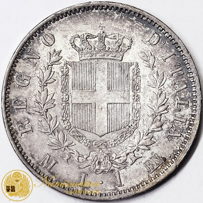 VITTORIO EMANUELE II 1 Lira 1863 M argento FDC #PV181