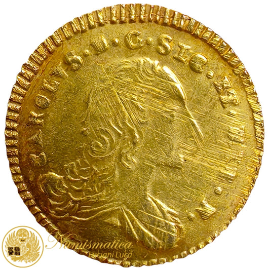 PALERMO Carlo III di Borbone ONCIA 1758 Au Q.Spl Rara #PV452