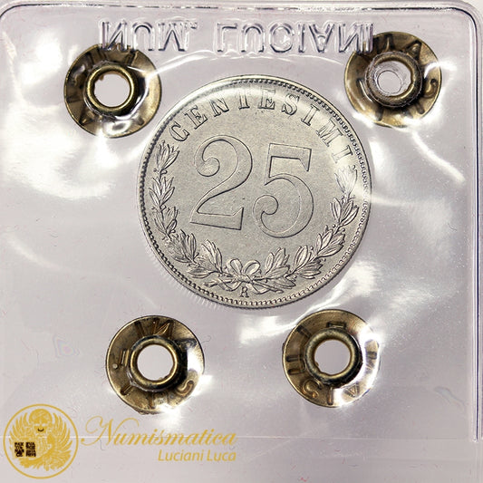 VITTORIO EMANUELE III 25 Centesimi 1902 Aquila Sabauda nichel RARO Q.Fdc #P536