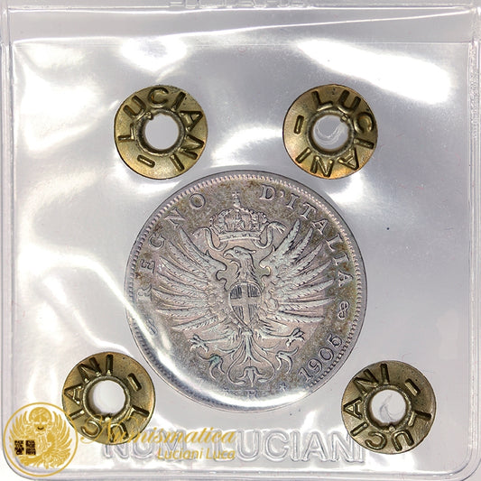 VITTORIO EMANUELE III 1 Lira 1905 Aquila Araldica BB Molto Rara #P534