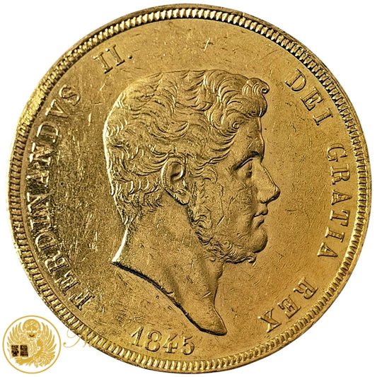 NAPOLI 30 Ducati 1845 Ferdinando II di Borbone Spl/Q.Fdc Au R2 #PV257