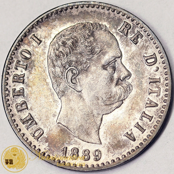UMBERTO I 50 Centesimi 1889 Zecca Roma Fdc/prova RARA #PV456