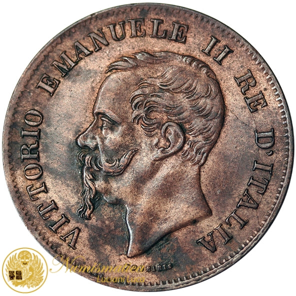 VITTORIO EMANUELE II 5 Centesimi 1861 Milano Cu Q.Fdc #P5