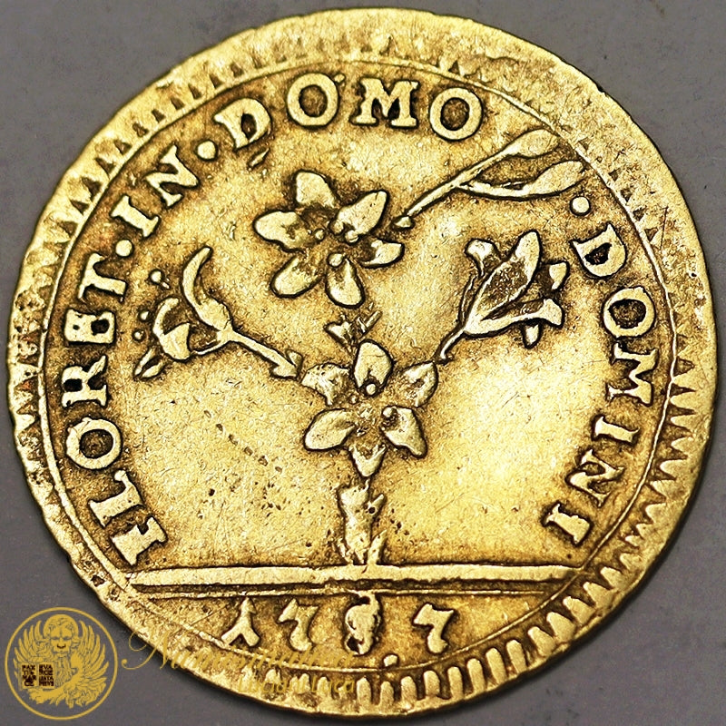 STATO PONTIFICIO Pio VI 1772-99 Mezza Doppia 1787 Au Q.BB #PV40