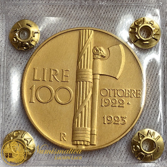 VITTORIO EMANUELE III 100 Lire 1923 Fascione Q.Fdc/Fdc RARA #PV448