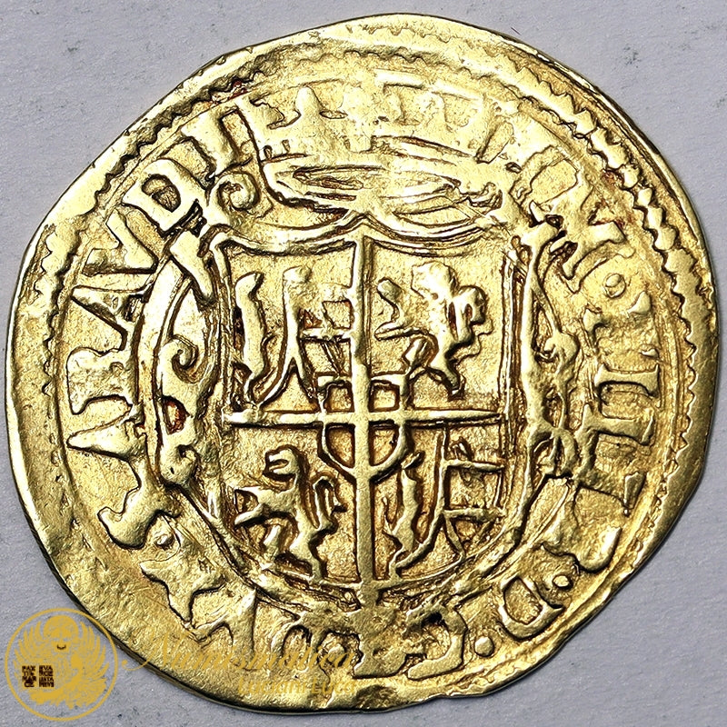 SAVOIA Emanuele Filiberto 1553-80 Scudo d'Oro del Sole 1580 Chambery MOLTO RARO Au MB/BB #PV264