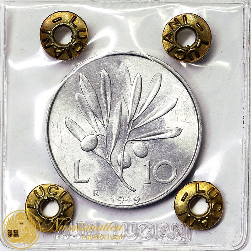 ITALIA 10 Lire 1949 PEGASO Legenda Capovolta VARIANTE Fdc ITALMA RARA #P23