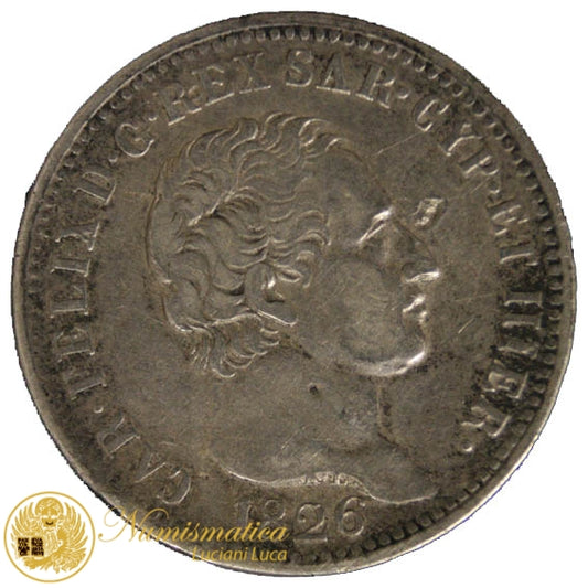 REGNO DI SARDEGNA Carlo Felice 1 Lira 1826 Torino BB #PV110