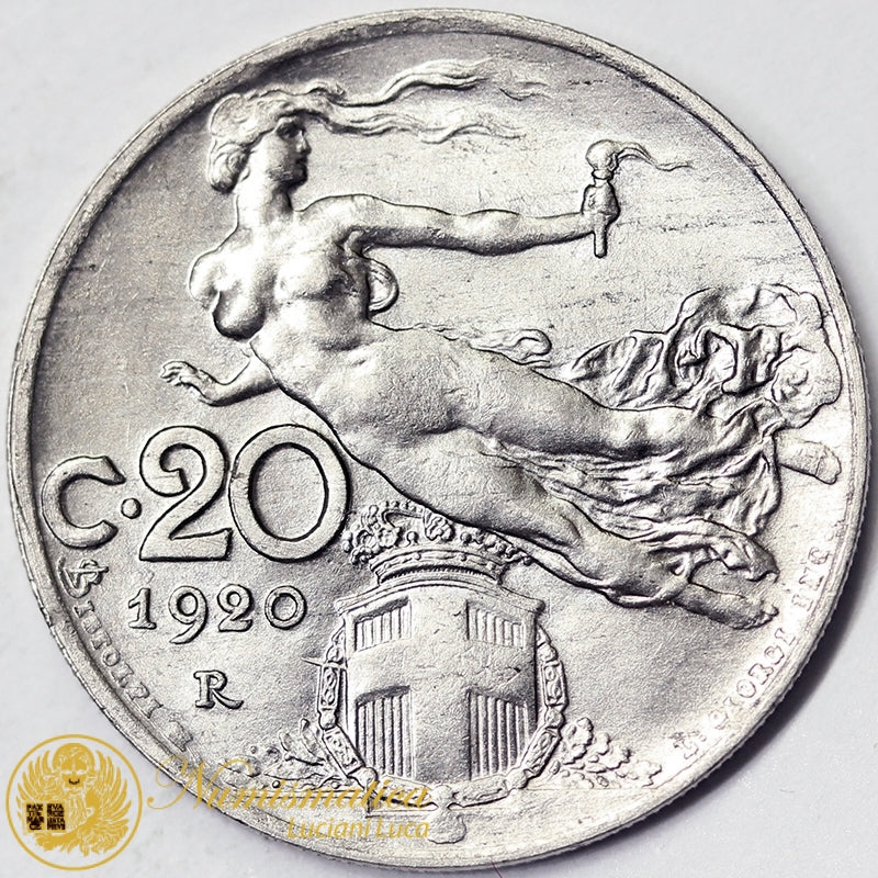 VITTORIO EMANUELE III 20 Centesimi 1920 Q.Fdc/Fdc #P507