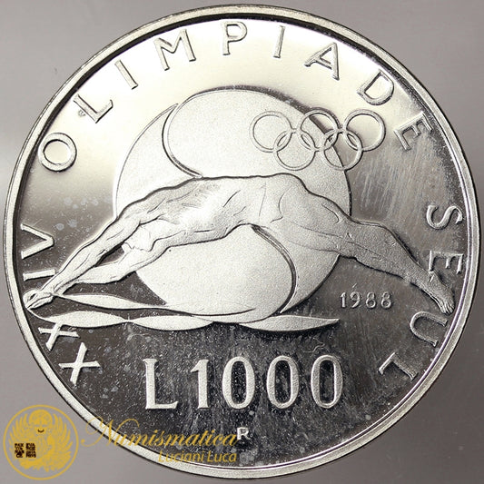 SAN MARINO 1000 Lire 1988 Olimpiadi Seul Proof #920