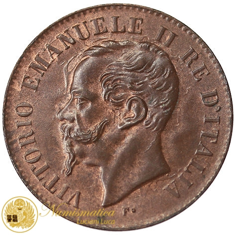 VITTORIO EMANUELE II 2 Centesimi 1867 Milano Cu Fdc #PV206