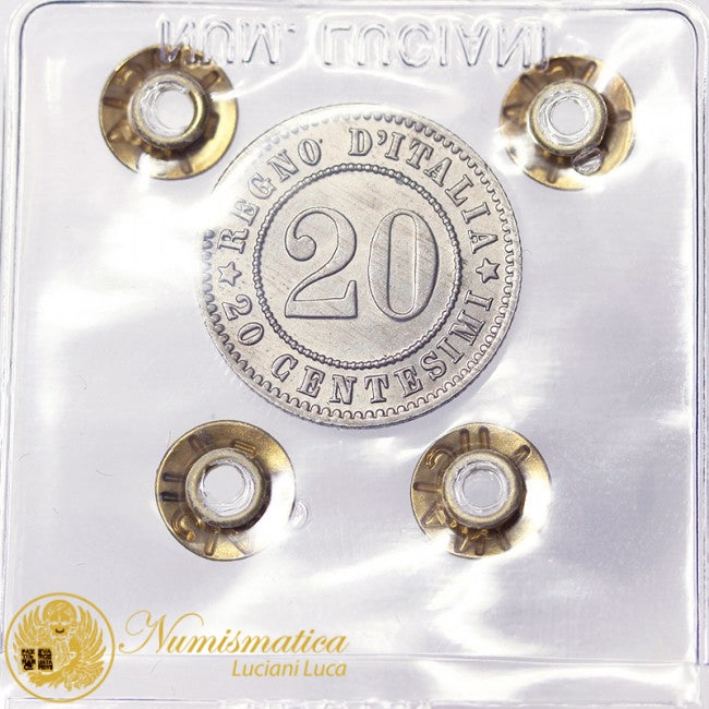 UMBERTO I 20 Centesimi 1894 Berlino nichel Fdc #PV207