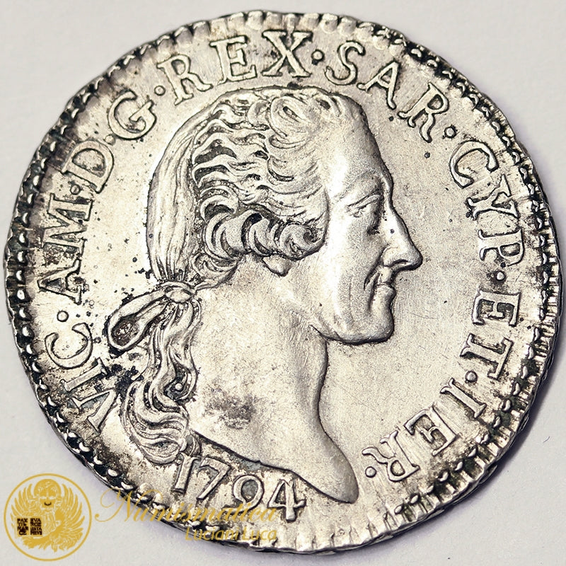 VITTORIO AMEDEO III 15 Soldi 1794 Spl/Q.Fdc Rara #3094