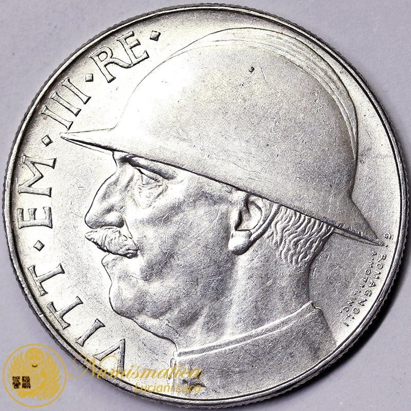 VITTORIO EMANUELE III 20 Lire 1928 Elmetto Ag SPL #PV334