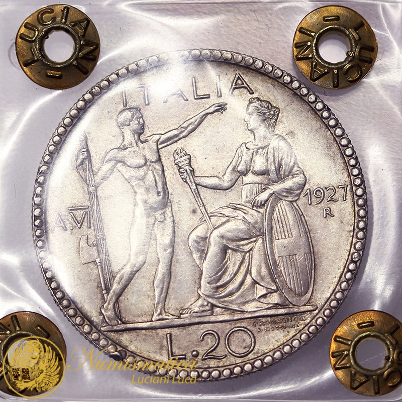 VITTORIO EMANUELE III 20 Lire 1927 Littore Q.Spl NON COMUNE #PV134