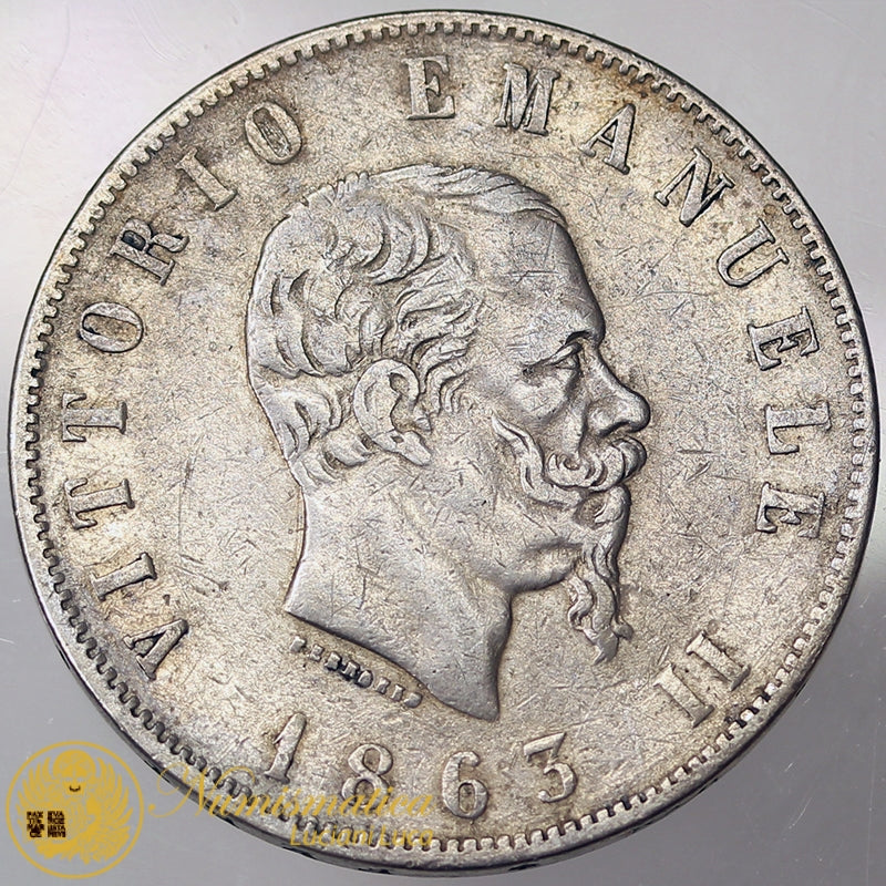 VITTORIO EMANUELE II 2 Lire 1863 Napoli BB+ #PV103