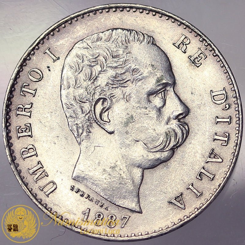 UMBERTO I 1 Lira 1887 Q.Fdc/Fdc #PV89