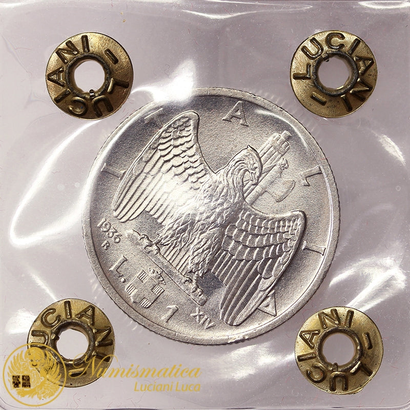 VITTORIO EMANUELE III 1 Lira 1936 Impero Q.Fdc RARA #PV152