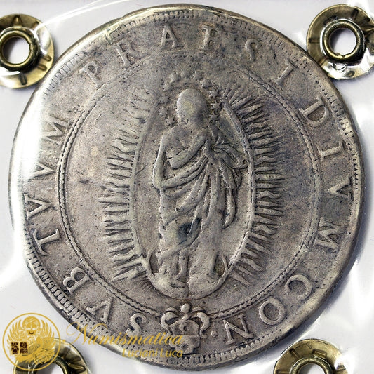 STATO PONTIFICIO Urbano VIII 1623-44 Piastra 1643 Beata Vergine con nimbo di stelle RARA Q.BB #P484