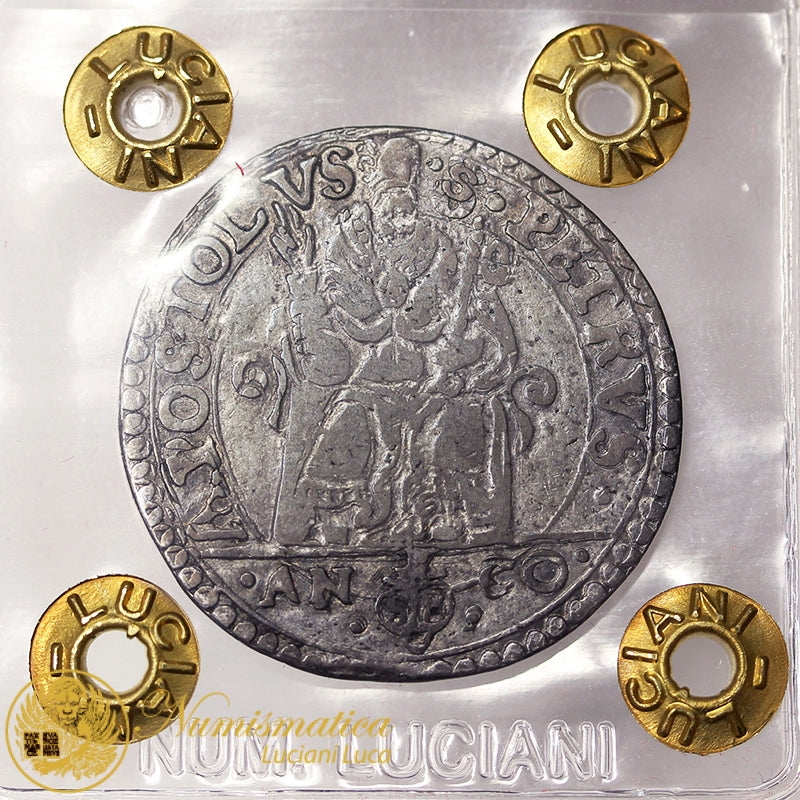 STATO PONTIFICIO Pio V 1566-72 Testone per Ancona Rara BB/Q.Spl #PV430